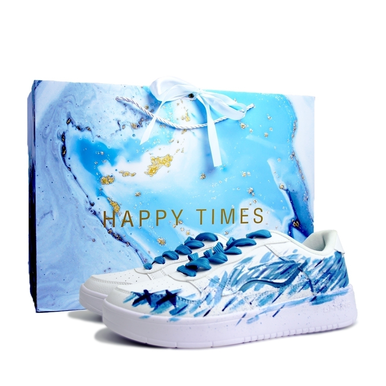 

Li-Ning Li Ning Floating Boat синтетическая кожа ручная роспись граффити легкие и дышащие низкие кроссовки для скейтбординга Unisex