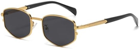 

Солнцезащитные очки в ретро-стиле с металлической оправой 2027 года для женщин, ромбовидные, маленькие, мужские, с защитой от ультрафиолета UV400 MTZJH, Gold With Black