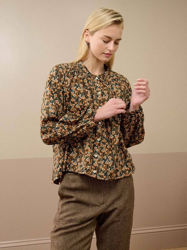 

Топ с длинным рукавом из органического хлопка с цветочным принтом Liberty Brora, Multi