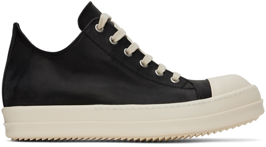 

Черные низкие кеды Rick Owens, цвет Black/Milk/Milk