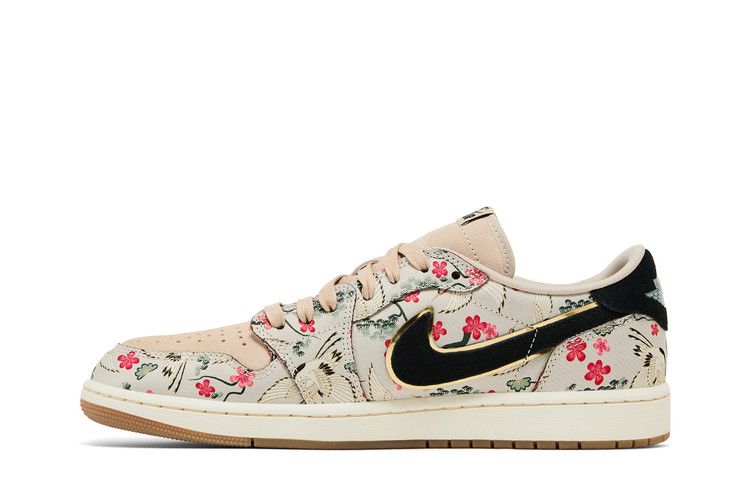 Кроссовки Air Jordan Rui Hachimura x Air Jordan 1 Retro Low OG 'Cranes', кремовый — фото 4