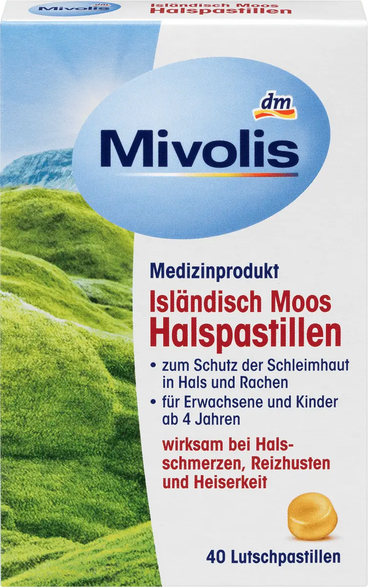 

Пастилки для горла с исландским мхом 40 шт. Mivolis
