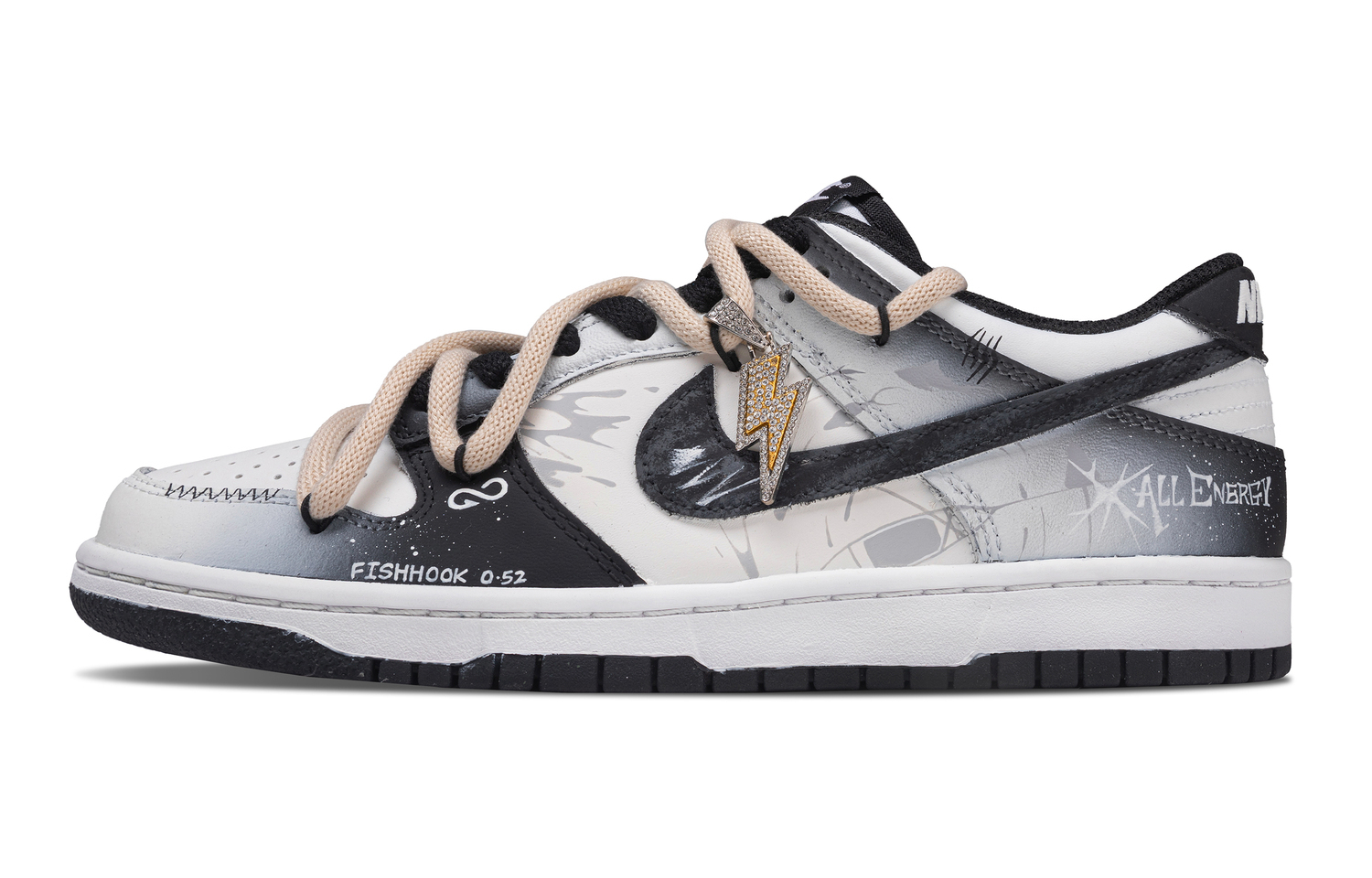 

Nike Кроссовки для скейтбординга Dunk Willing Ones Fall For The Hook с противоскользящей амортизацией, низкие, детские, черно-белые