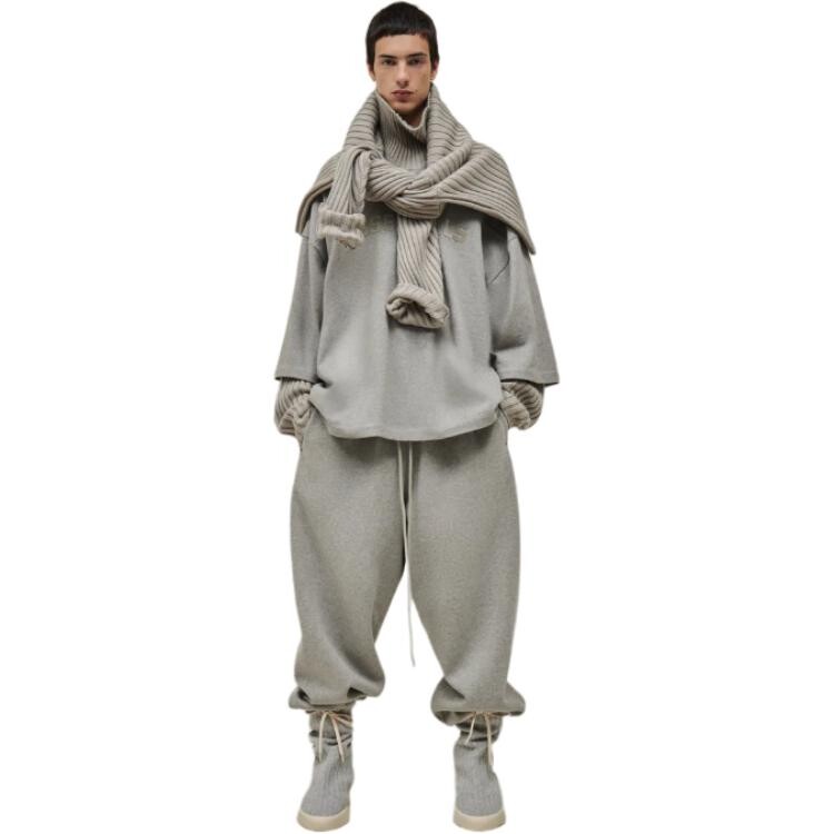 Футболка из хлопка с тиснением логотипа Fear Of God Essentials, серый — фото 3