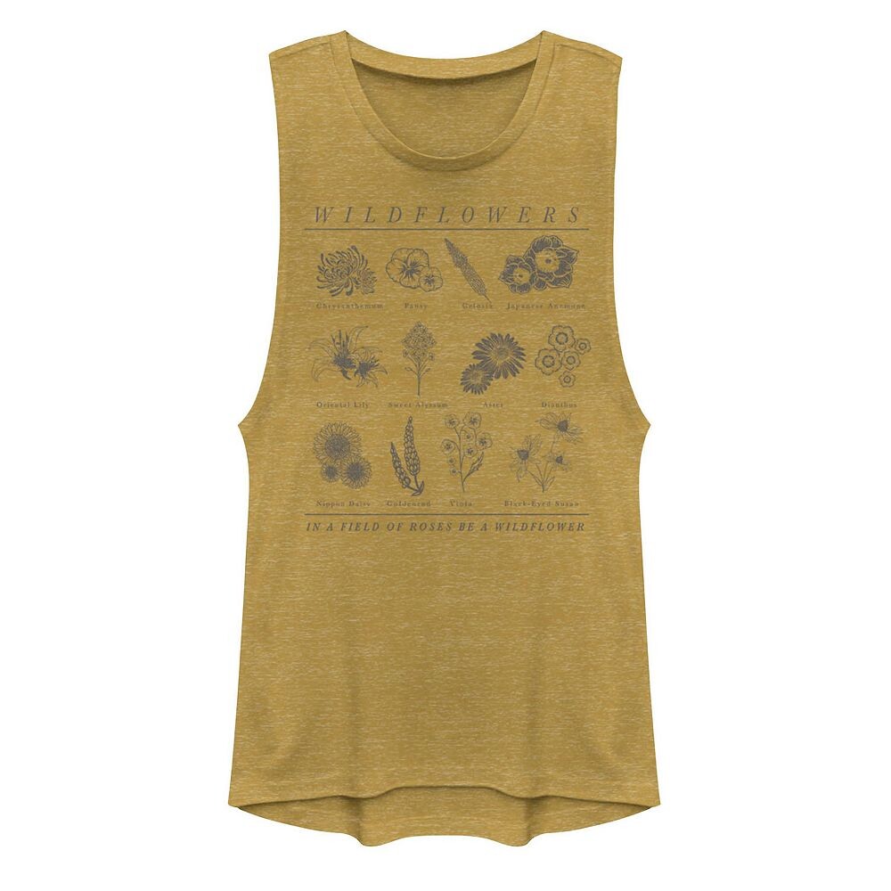 

Майка на бретельках с рисунком Wildflowers для юниоров, цвет Gold Heather