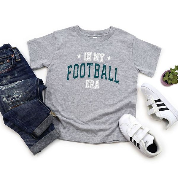 Футболка с принтом In my football era, зеленая, молодежная The Juniper Shop, Charcoal — фото 2