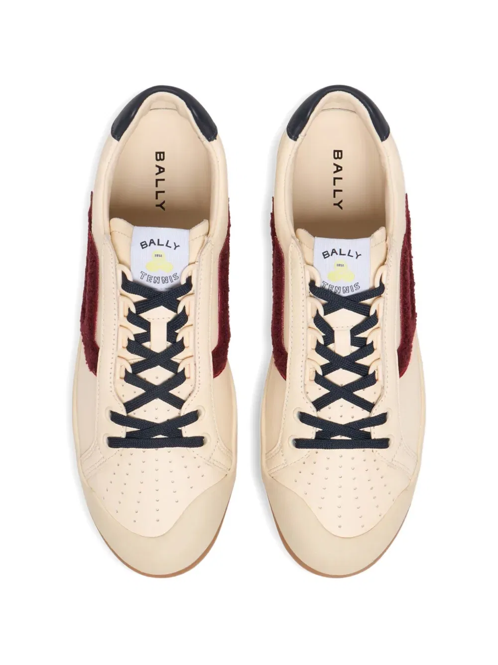 Кожаные кроссовки из теннисной коллекции Bally, нейтральный — фото 4