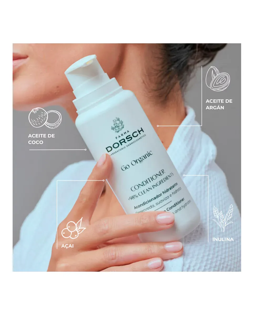 Увлажняющий кондиционер Conditioner GO organic 200 мл Farma Dorsch — фото 3