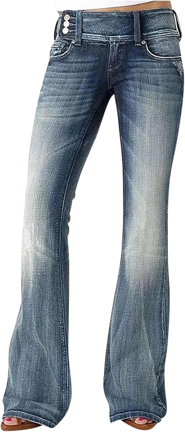 

Джинсы Flare для женщин Plus Size Low Rise Stretch Bootcut