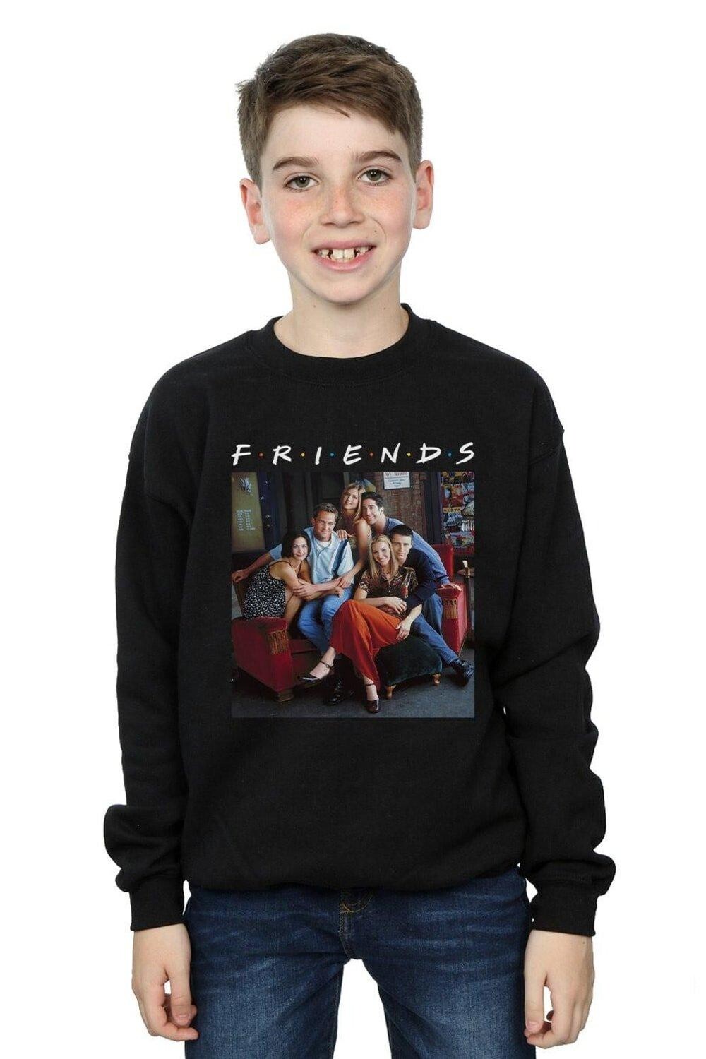 

Толстовка с диваном для группового фото Friends, черный