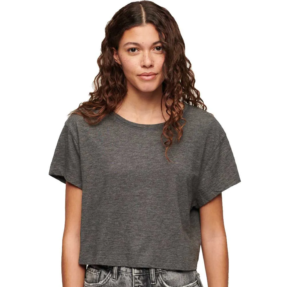 

Футболка Superdry Slouchy Cropped, серый