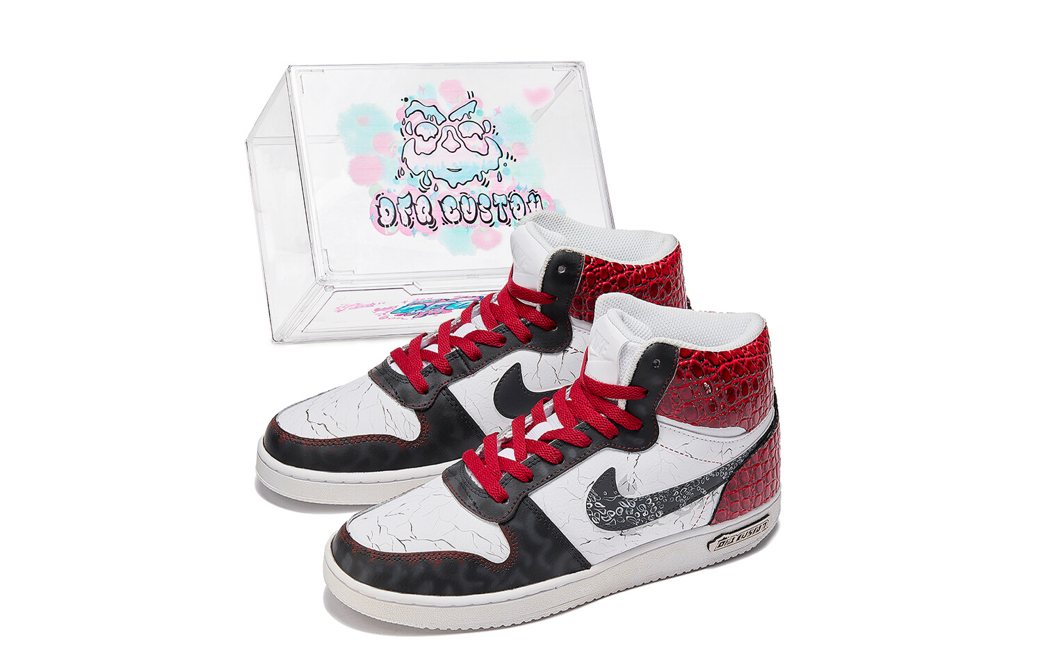 

Кроссовки Nike EBERNON Skateboarding Shoes Men High-top Red/Black, красный/черный