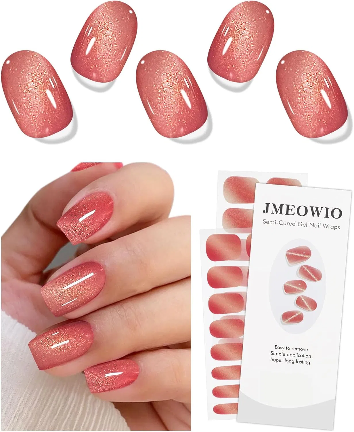 Набор JMEOWIO из 30 наклеек для ногтей с эффектом «кошачий глаз» Jmeowio