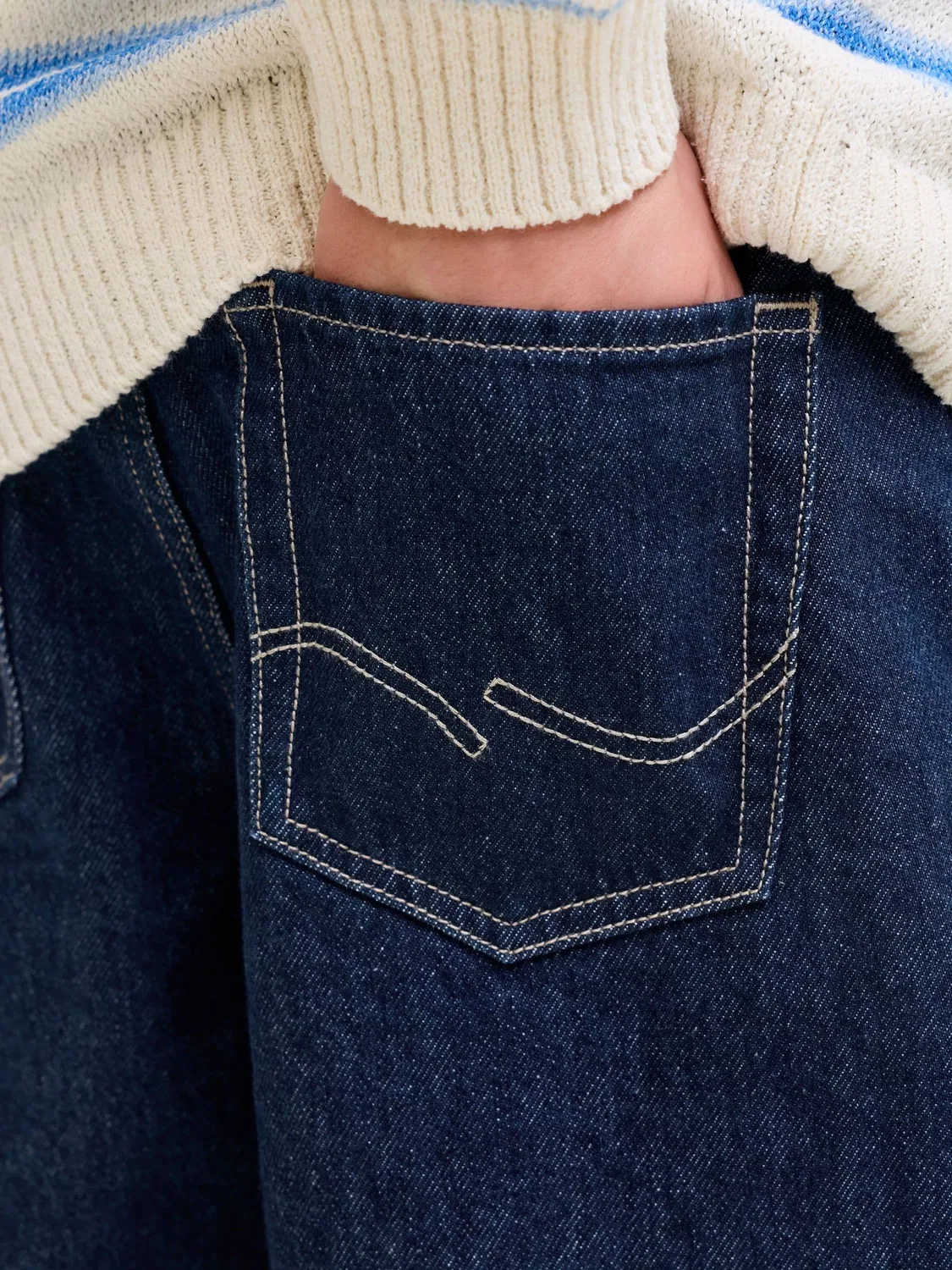 Джинсы свободного кроя, синие, JACK & JONES Junior, blue denim — фото 4