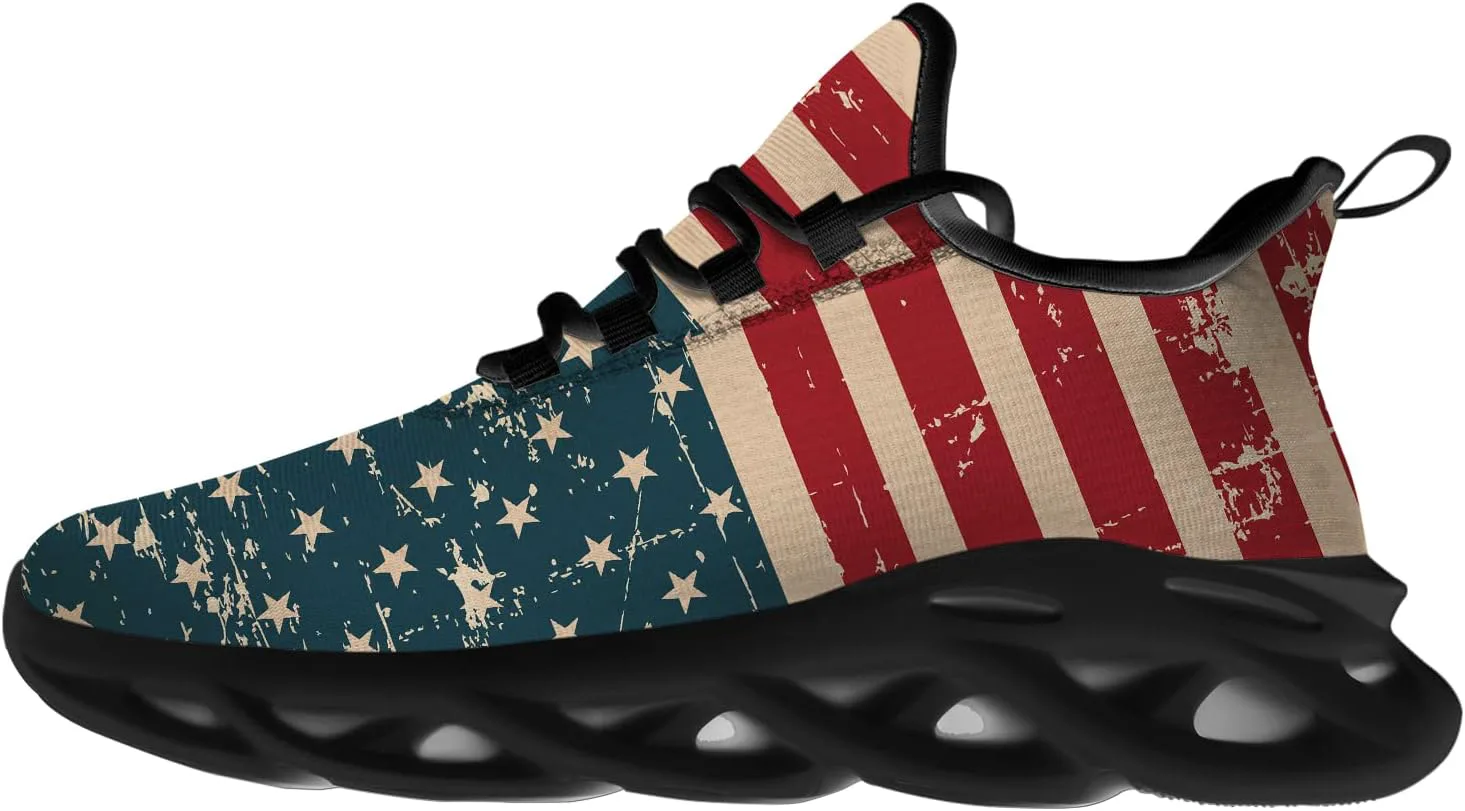 

Кроссовки Ciadoon с американским флагом для женщин и мужчин, для бега, ходьбы и тенниса, обувь на 4 июля, подарки, синий