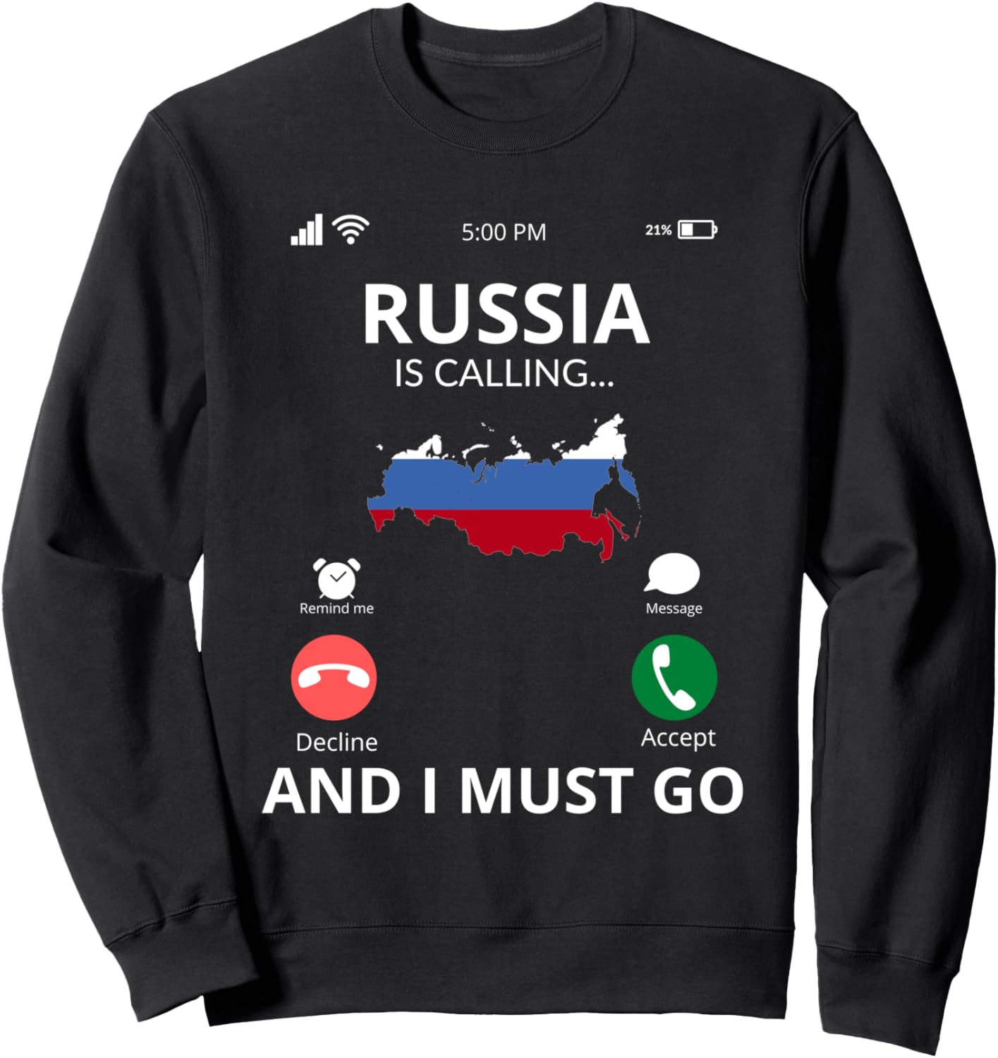 

Звонки из России - И я должен идти - Российская толстовка Gifts For Russians, черный