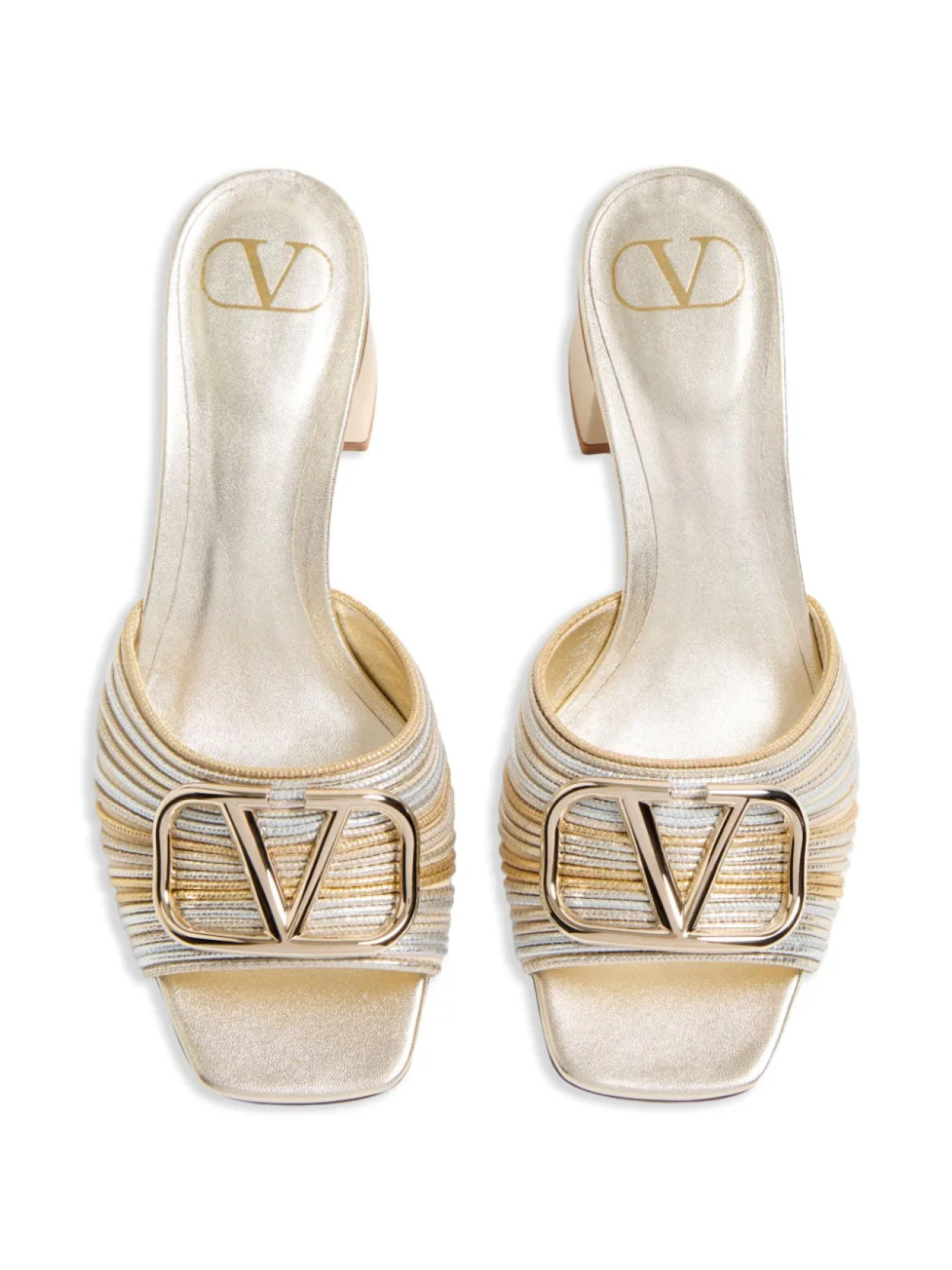 Босоножки с логотипом VLogo Signature Valentino Garavani, серебряный — фото 4