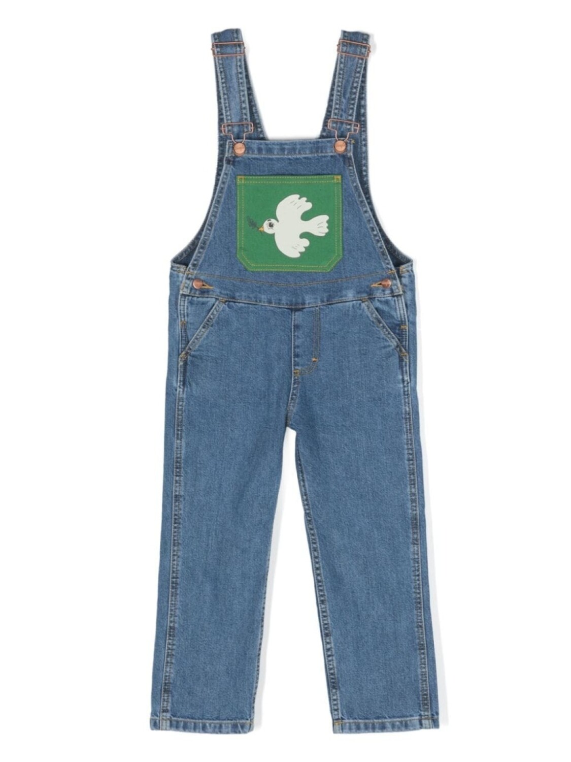 

Mini Rodini джинсовый комбинезон Peace Dove из коллаборации с Wrangler, синий