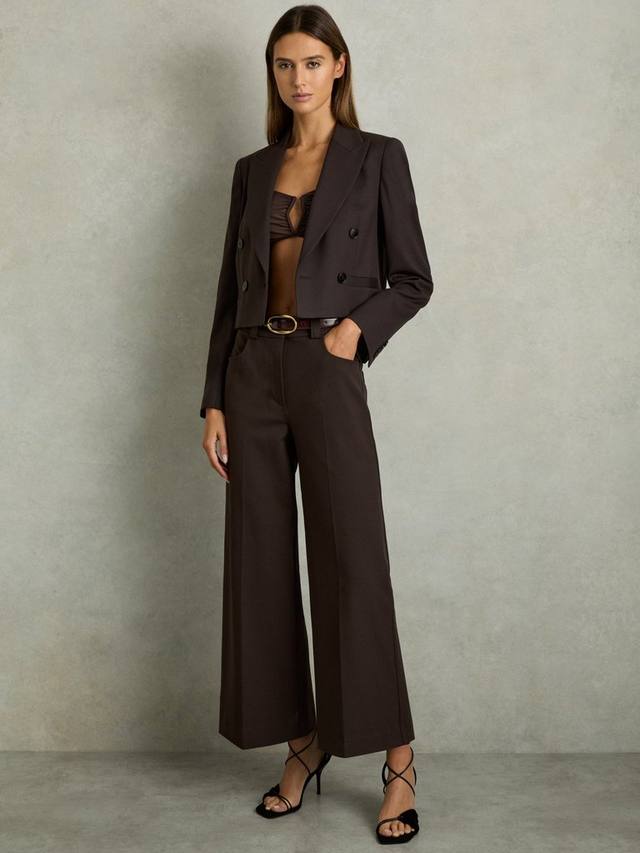 

Широкие укороченные брюки petite myrtle Reiss, цвет Chocolate Brown