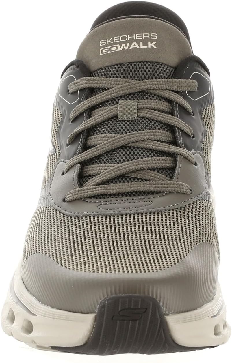 Мужские кроссовки Skechers Hands Free Slip-ins Go Walk Glide-Step 2.0 - Zac, цвет Dark Taupe — фото 4