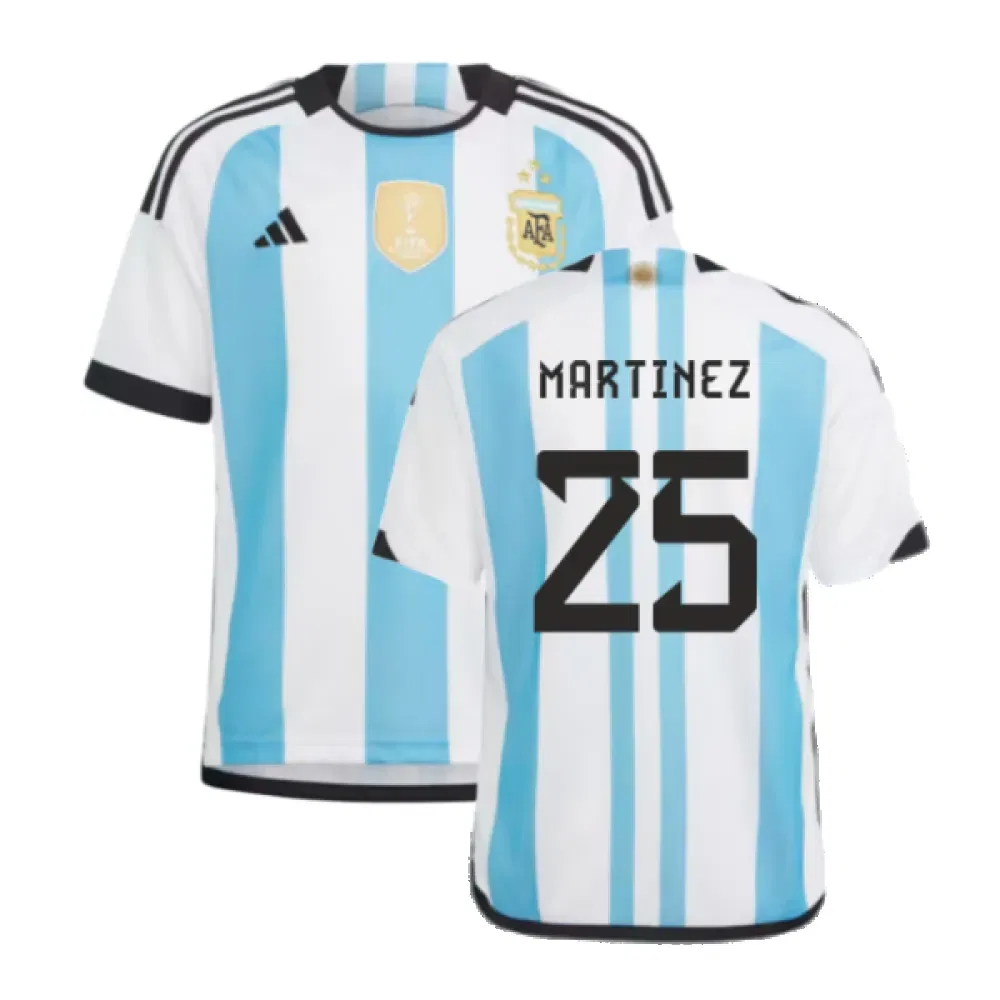 Детская футбольная футболка Аргентина Чемпионы мира 2022 Martinez Argentina, синий