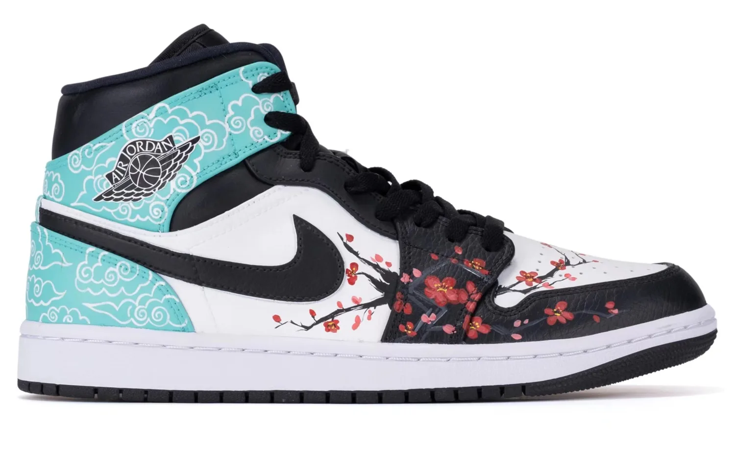 Jordan Air 1 Mid 'Hyper Royal' Mid Top Vintage баскетбольные кроссовки мужские Black White — фото 4