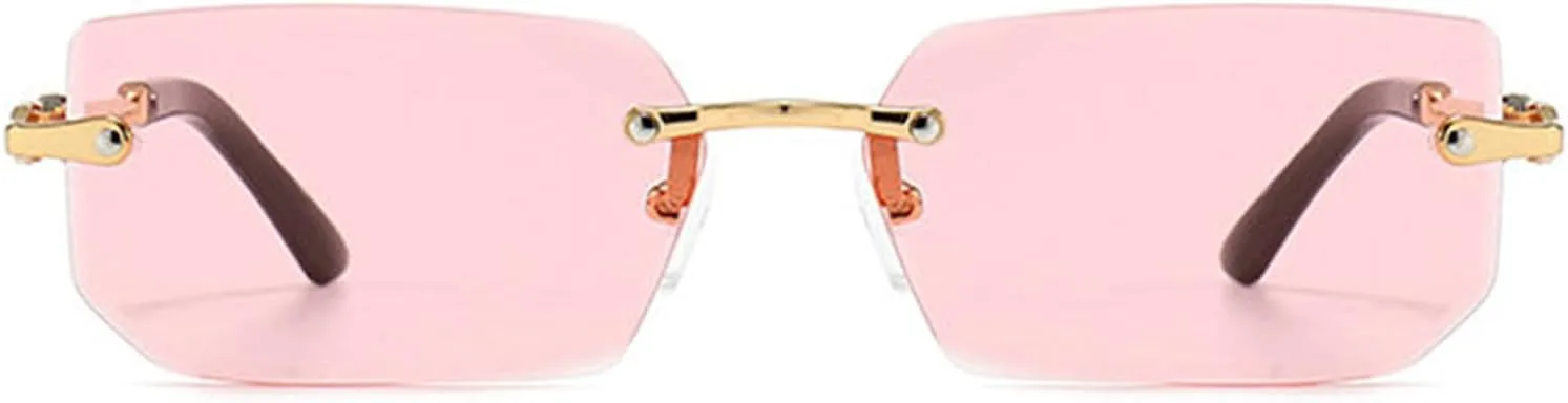 

Солнцезащитные очки COTIA без оправы, прямоугольной формы, для женщин и мужчин, модные, популярные, небольшие, квадратные, без оправы, летние, для путешествий, Pink