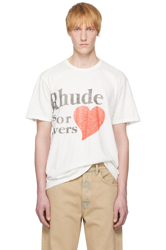 

Футболка «Lovers» с эффектом неравномерного прядения Rhude, белый