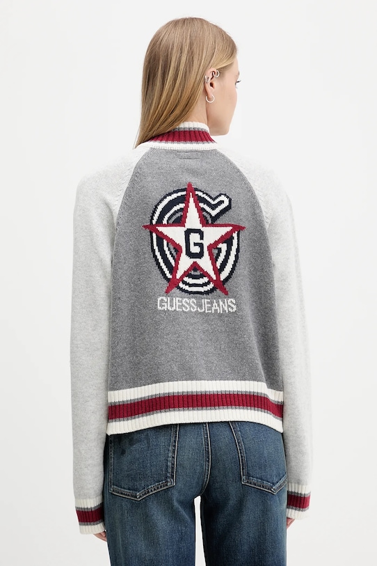 

Кардиган с шерстью Guess Jeans, серый