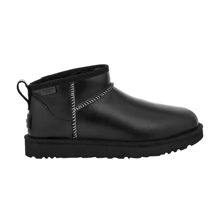Ботинки UGG Wmns Classic Ultra Mini Leather, черный