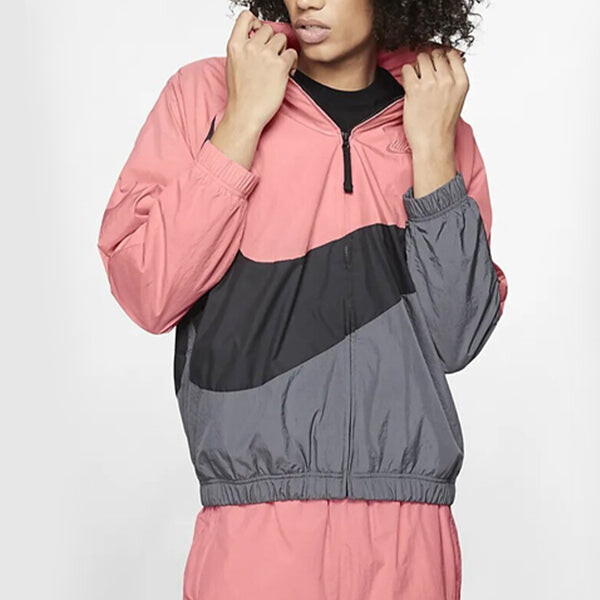 Куртка men's sports jacket stand collar color block 'black gray pink' Nike, черный — фото 3