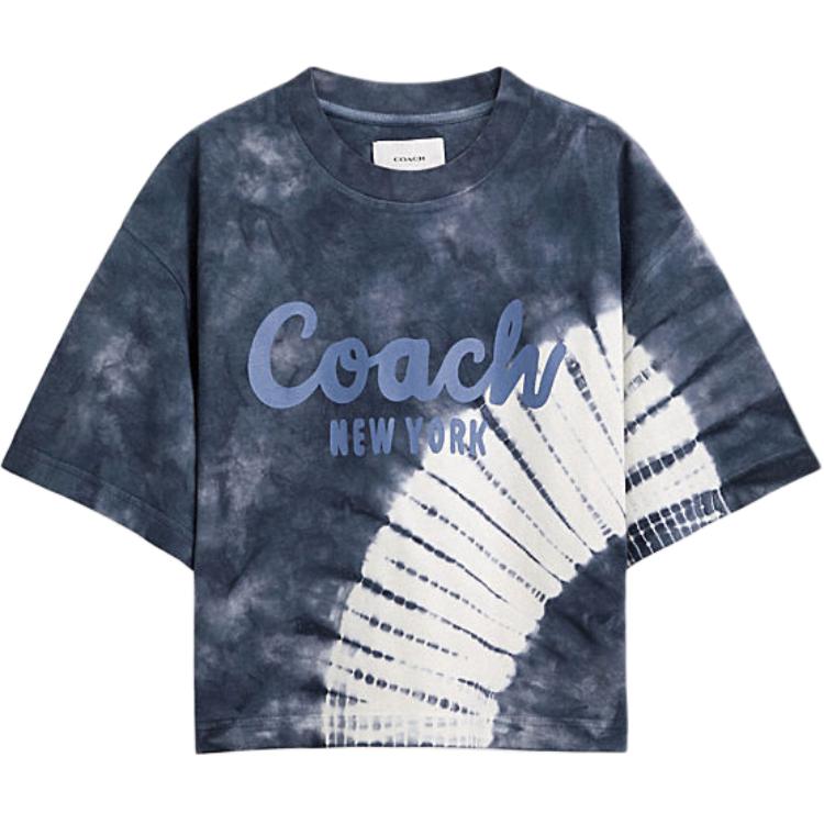 

Футболка женская разноцветная морская синяя COACH