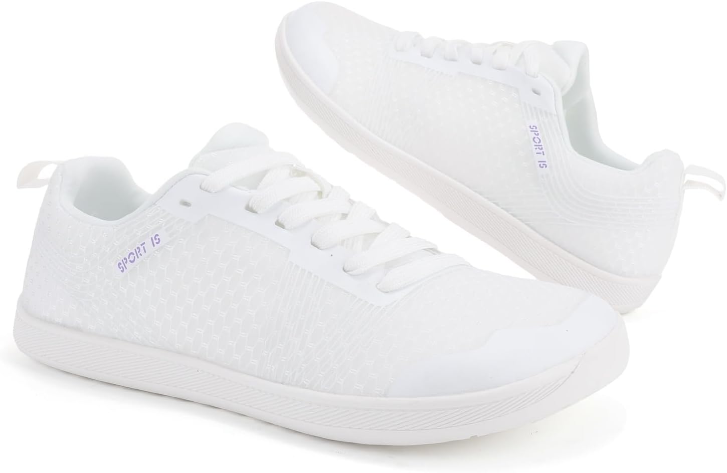 

Мужские и женские теннисные кроссовки Минималистичные удобные кроссовки с широкой носочной частью Легкие дышащие кроссовки из сетки Без шнурков Противоскользящие повседневные модные кроссовки Wabkderpu, белый