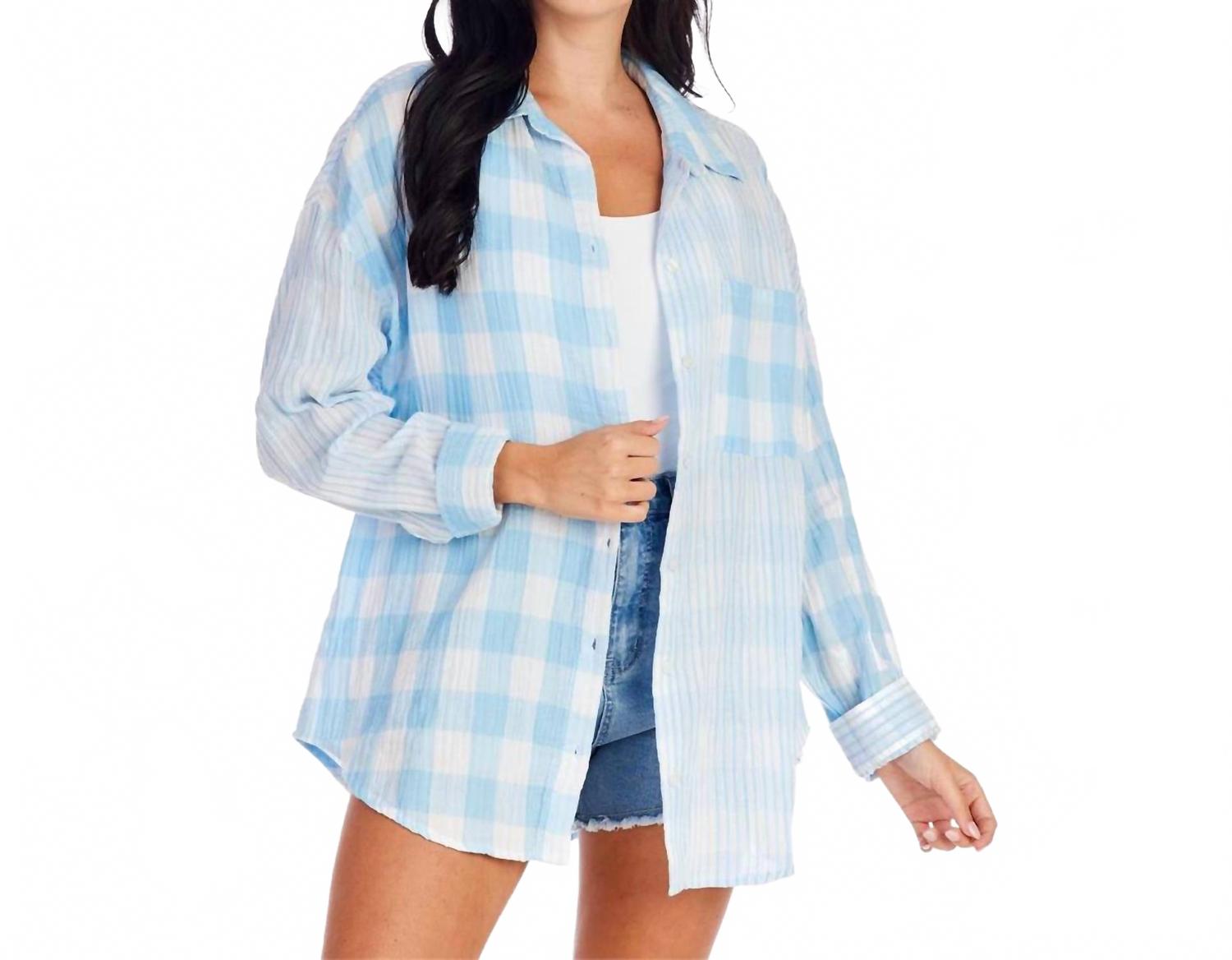 

Джеймсон Рубашка на пуговицах в синем цвете Mudpie