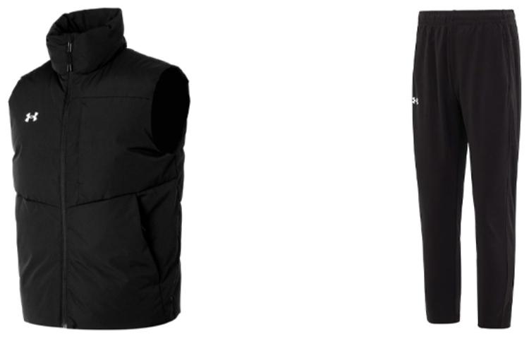 

Повседневный спортивный костюм мужской с воротником стойкой Under Armour, set (черный+черный)