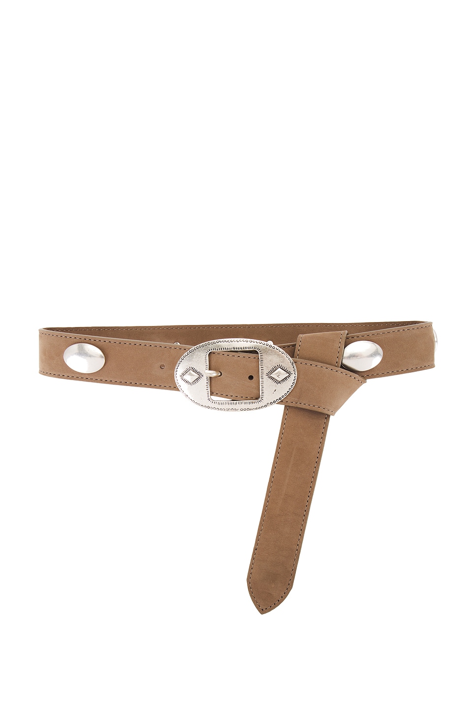 

Ремень из нубука с конхо B-Low The Belt, taupe & silver