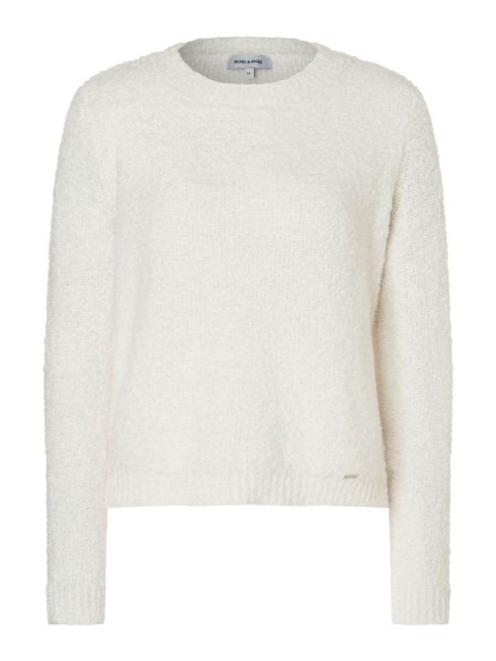 

Свитер с круглым вырезом и текстурой букле в оттенке белого. More & More