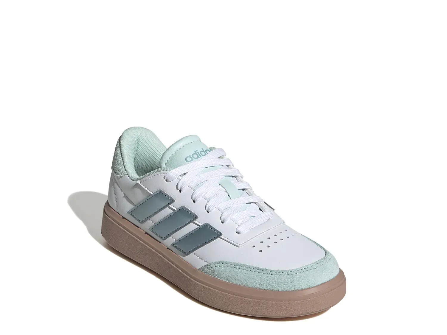 

Кроссовки Adidas Courtblock — детские, белые/зеленые