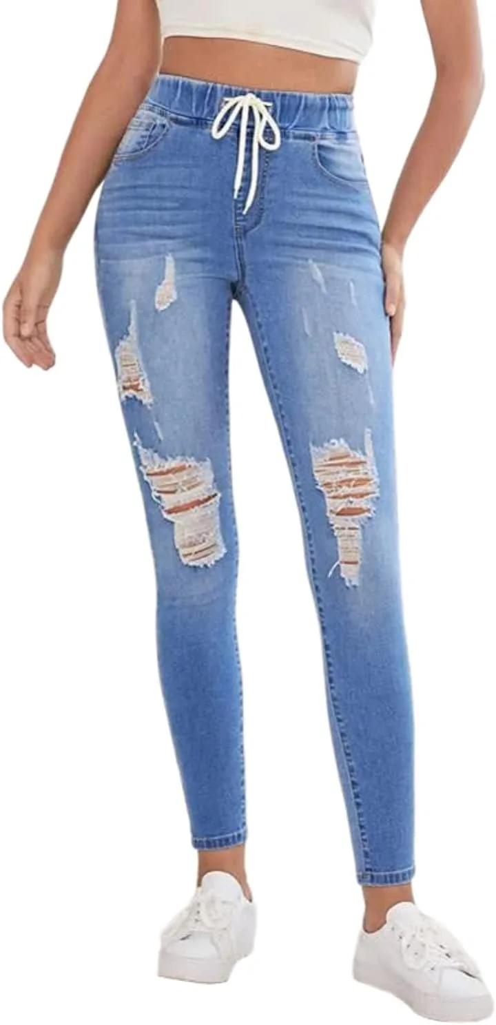 

Женские эластичные джинсы с высокой талией slim fit ZYULACKY