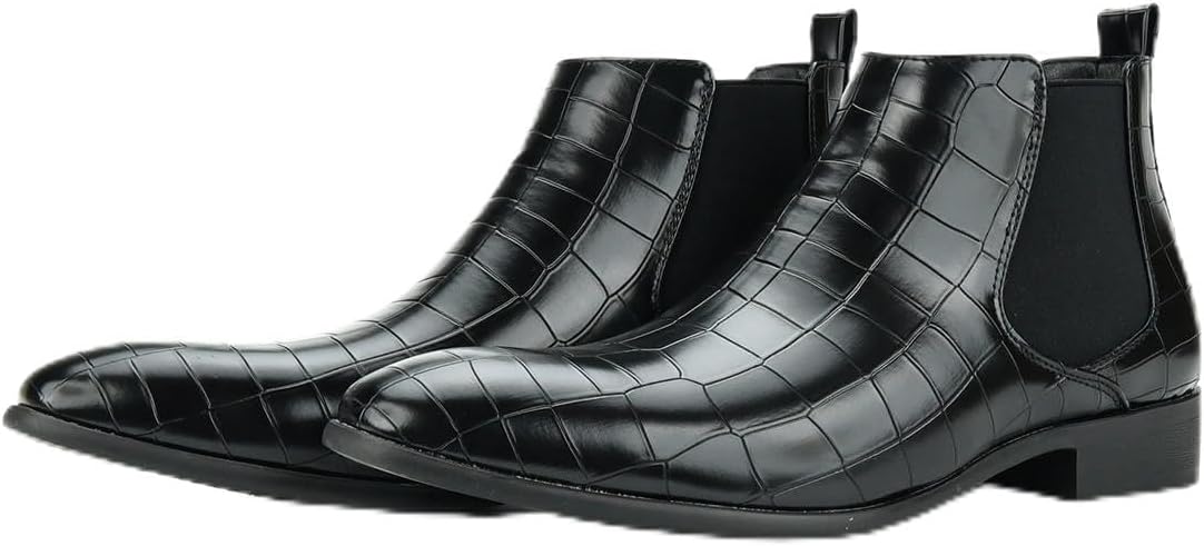 

Мужские классические ботинки Челси Spedify - с заостренным носком, без шнуровки, на низком каблуке, из натуральной замши, повседневные и нарядные, черный