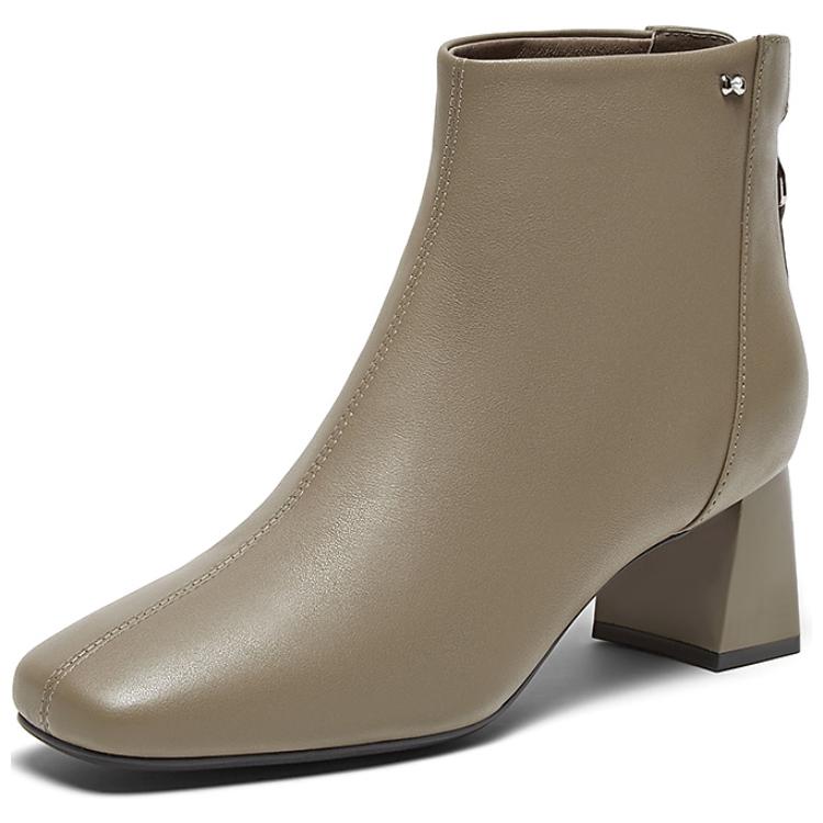 BASTO Женские замшевые ботинки с меховой подкладкой бежевые, цвет Khaki Fleece-Lined — фото 2