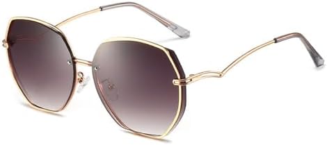 

Солнцезащитные очки без оправы для женщин 2027 года, металлическая оправа, винтажные многоугольные солнцезащитные очки в весеннем стиле, защита от ультрафиолета UV400 MTZJH, 4