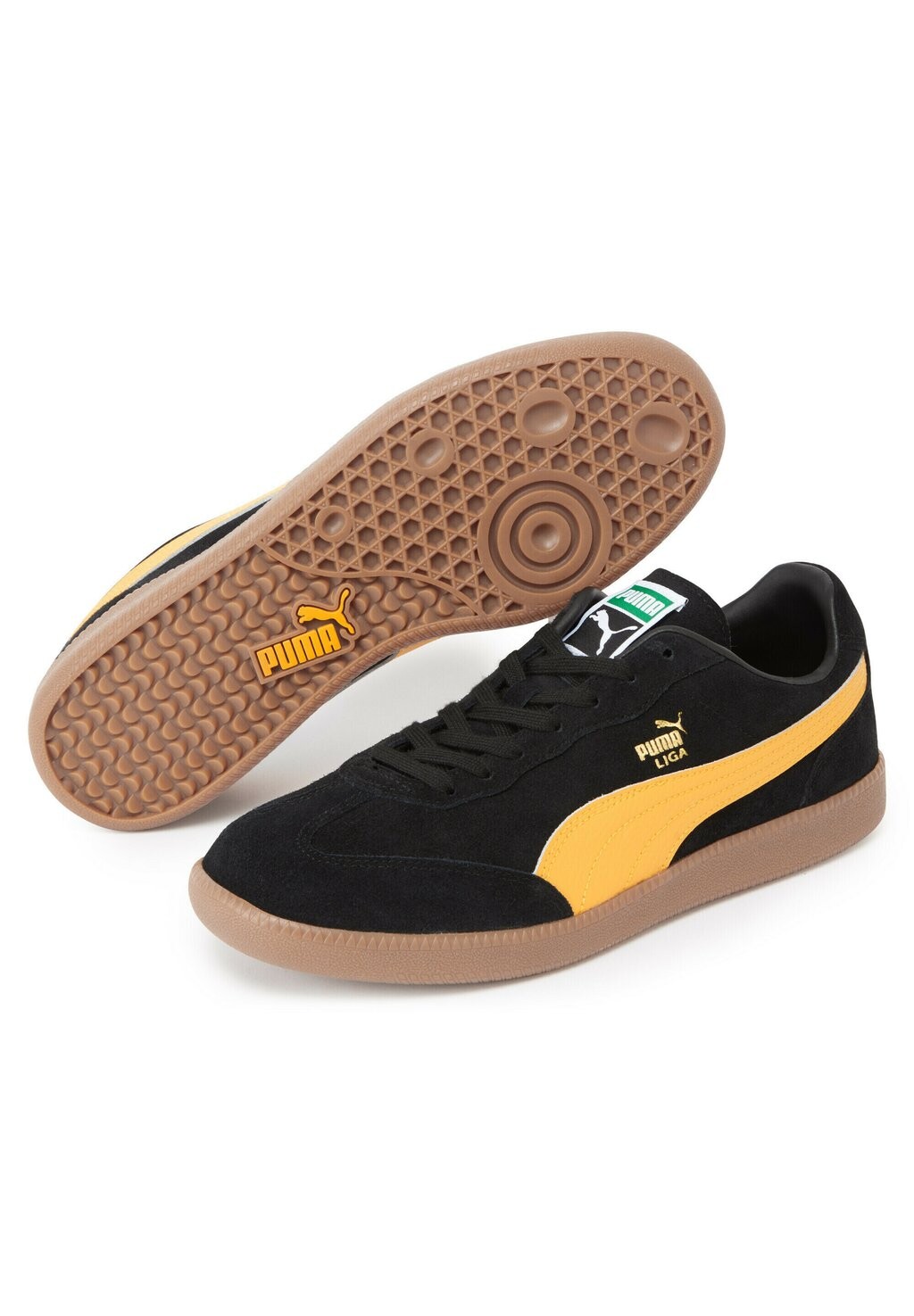 Кроссовки Liga Puma, черное сияющее желтое командное золото — фото 2