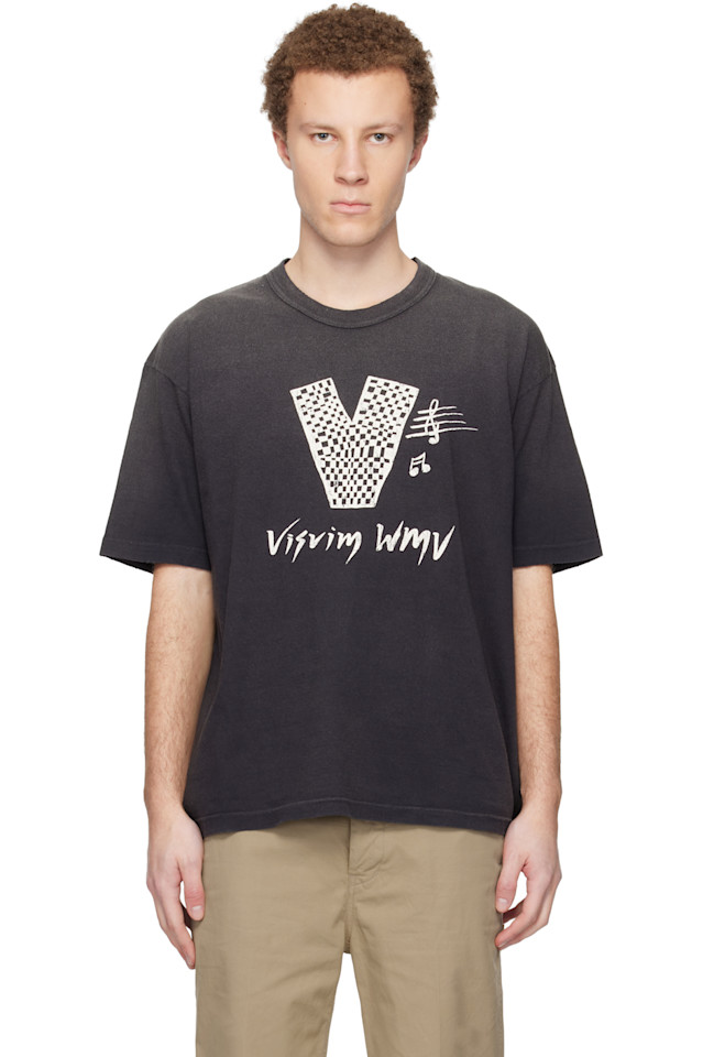 

Большая футболка с коротким рукавом и логотипом 'v' Visvim, черный