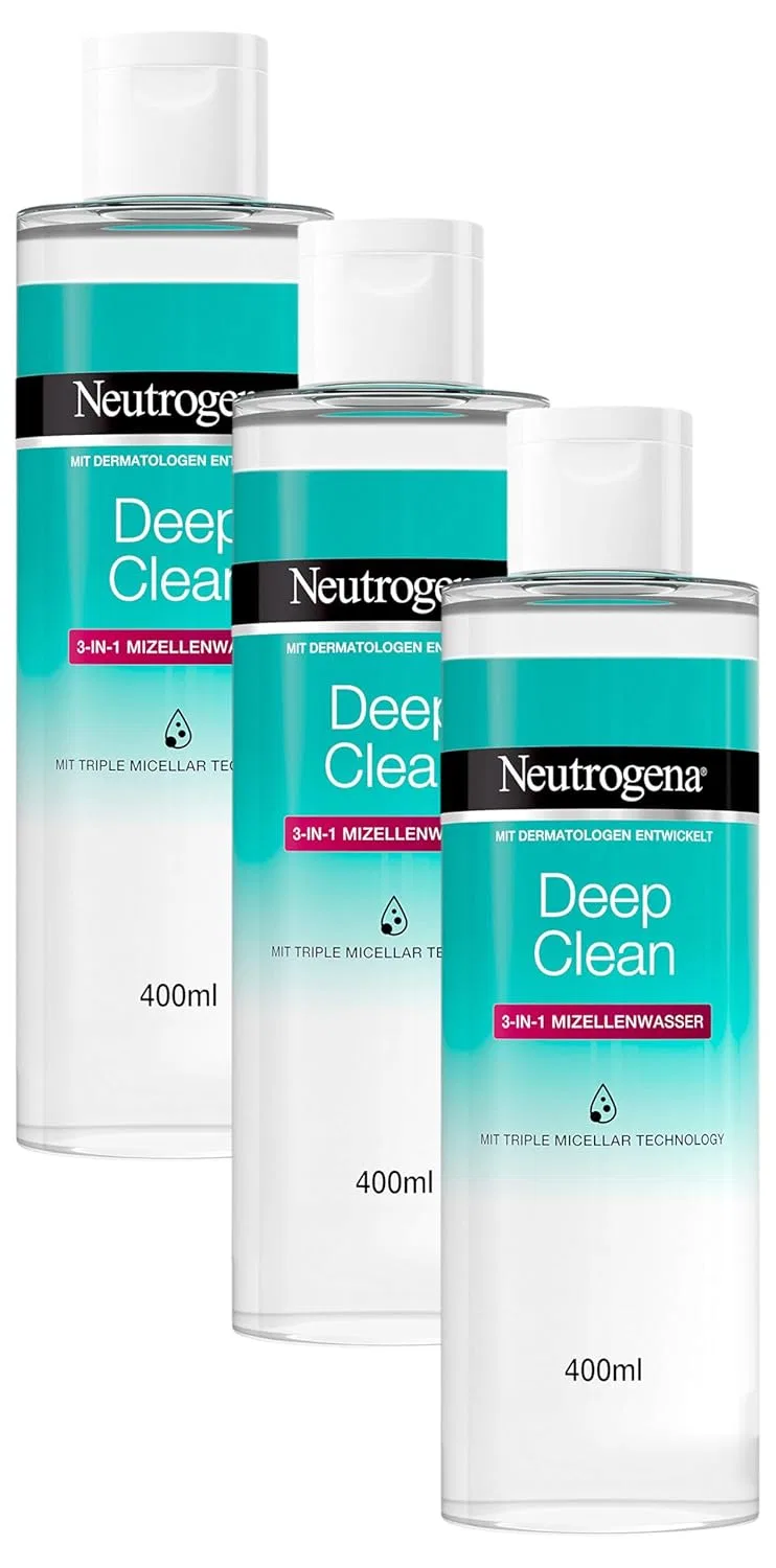Мицеллярная вода «Deep Clean 3-в-1» 400 мл от Neutrogena (3 шт.) Neutrogena, Clear