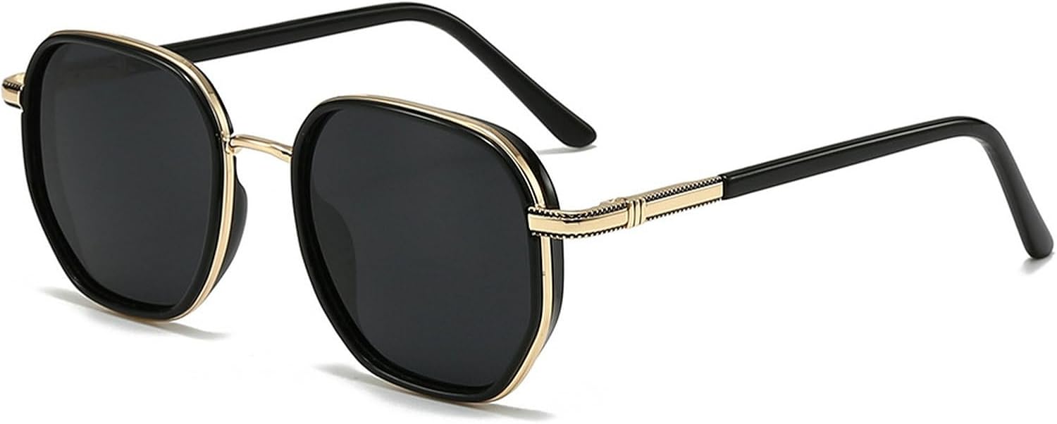 

Поляризованные солнцезащитные очки-пилот для женщин, винтажные квадратные солнцезащитные очки с двойной перемычкой и металлическими линзами, защита от УФ-излучения mincl, C2