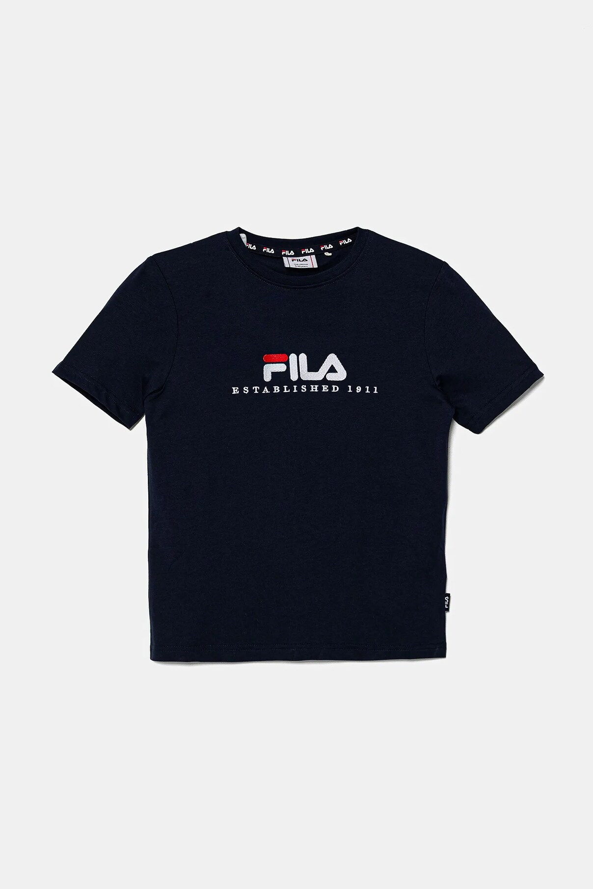 

Детская хлопковая футболка LOHBERG Fila, темно-синий