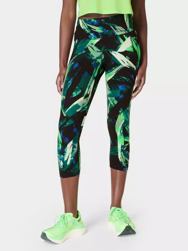 

Спортивные леггинсы Sweaty Betty Power Cropped Workout, цвет green areca palm