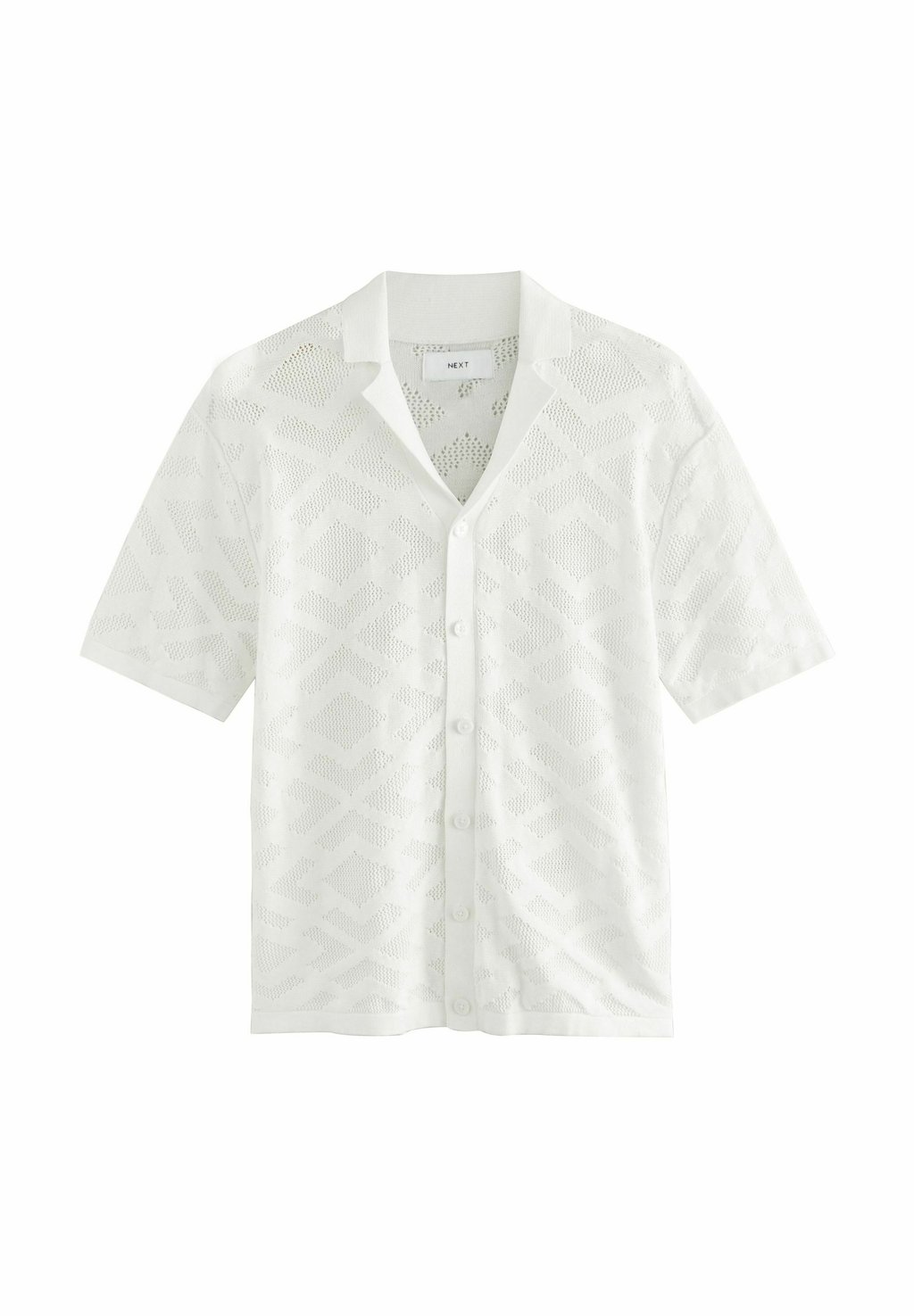 

Рубашка RELAXED FIT SHORT SLEEVE WITH CUBAN COLLAR Next, белый
