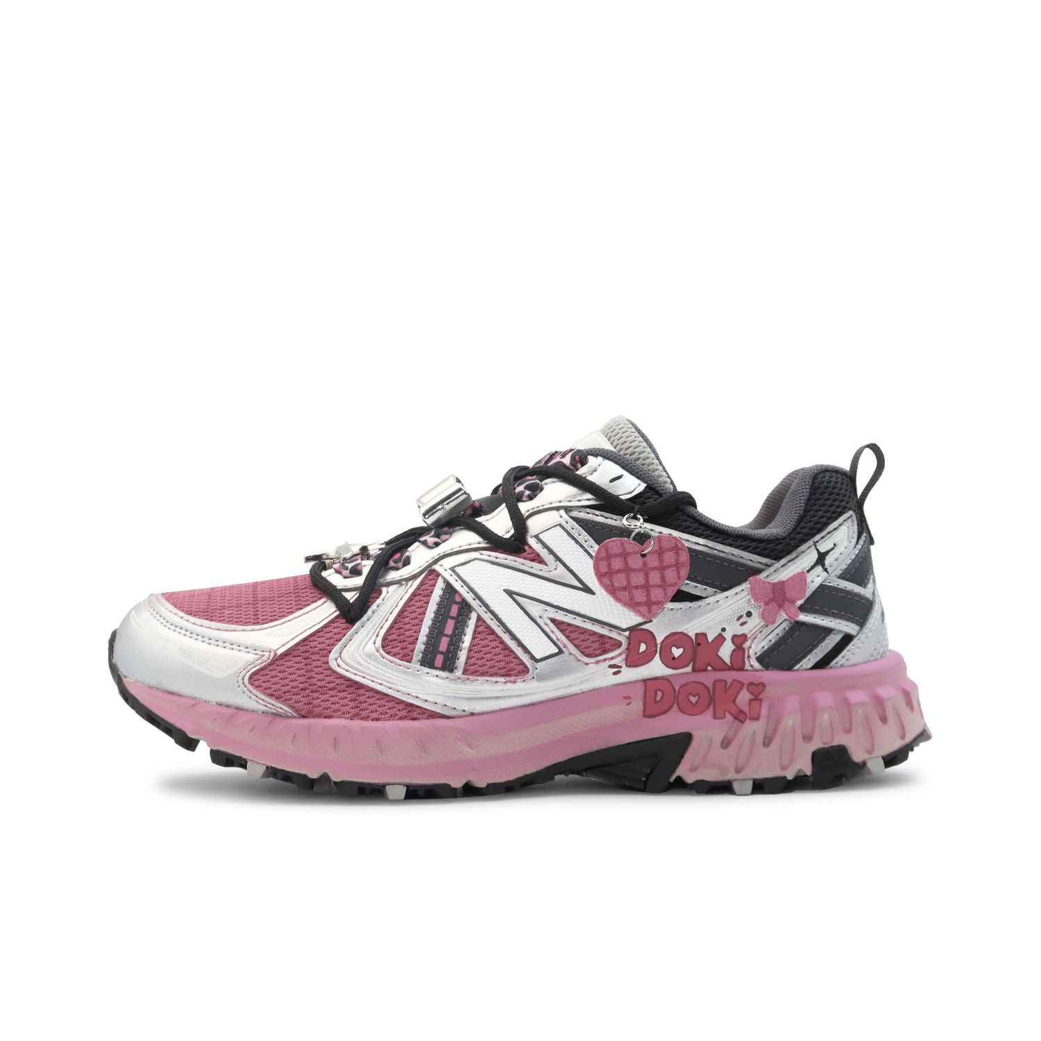 Кроссовки для бега New Balance 410 унисекс черные розовые — фото 2